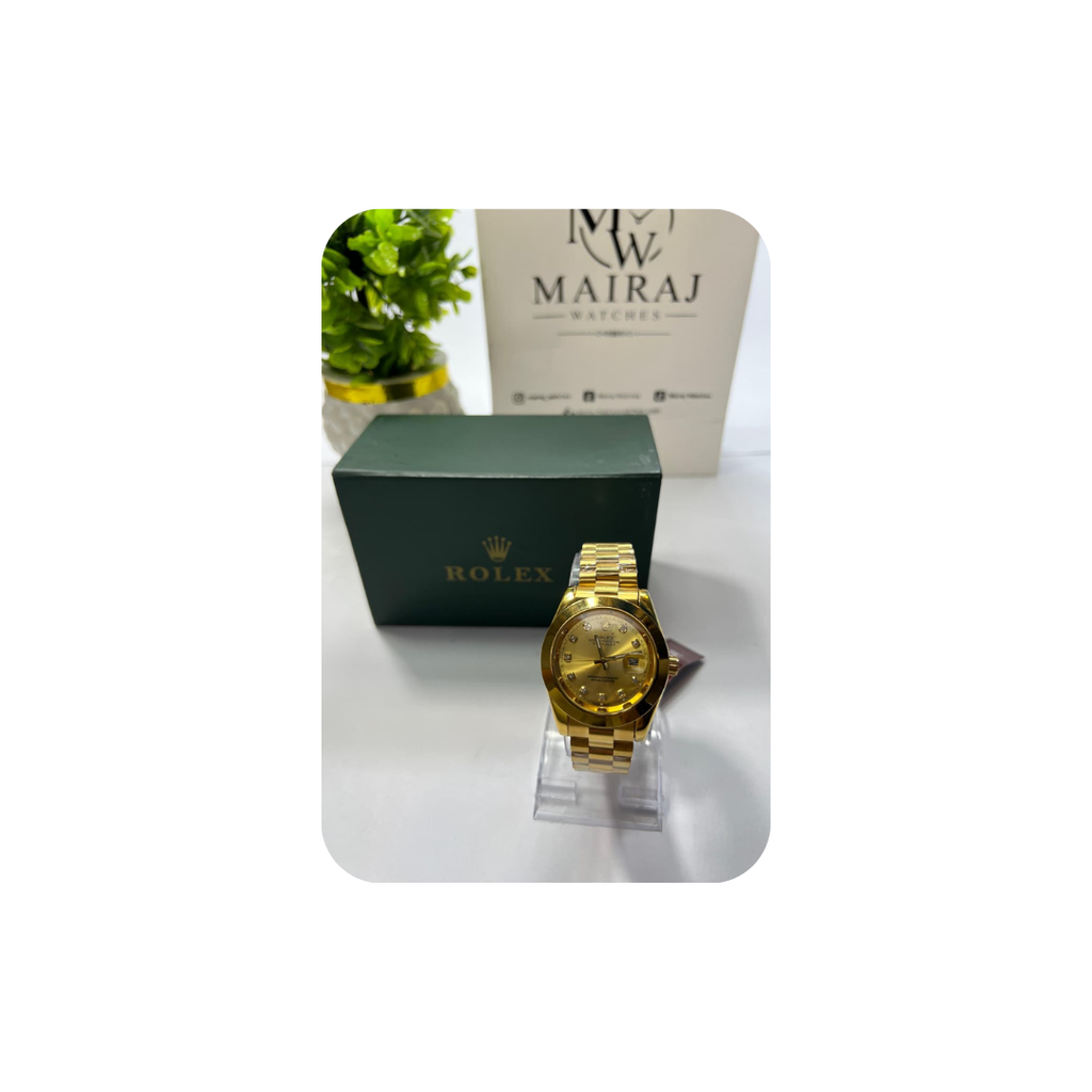 Rolex Gold  + Gold Dial with DATEJUST function| Water Proof | Stainless steel
