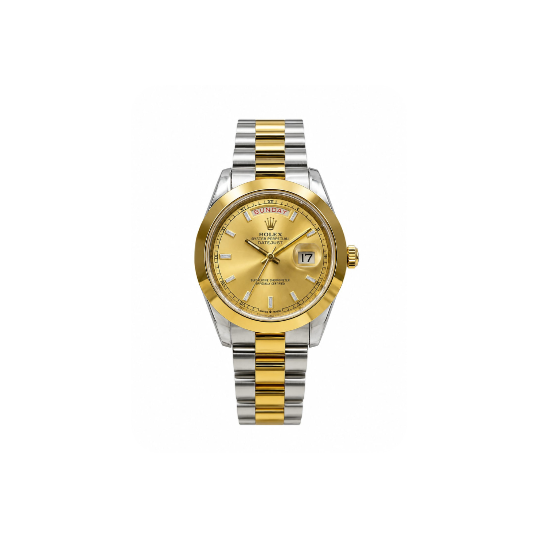 Rolex Gold and Silver + Gold Dial with DAY and DATE function| Water Proof | Stainless steel