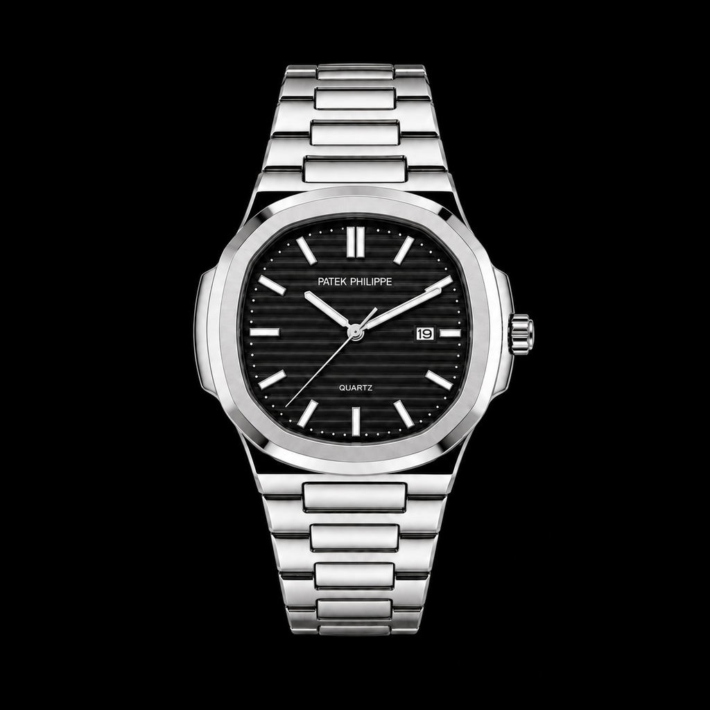 Patek Philpee Silver Black Dial