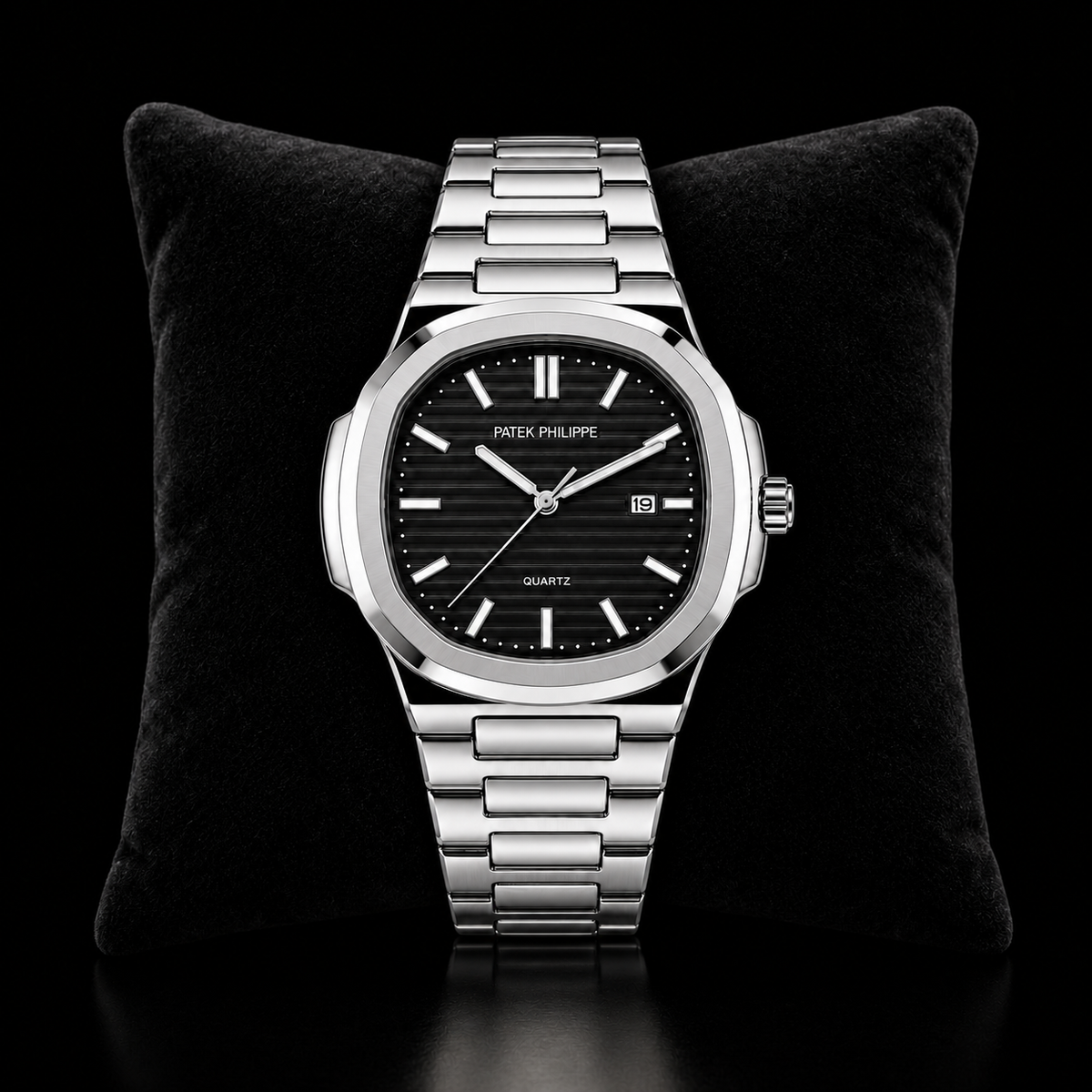 Patek Philpee Silver Black Dial