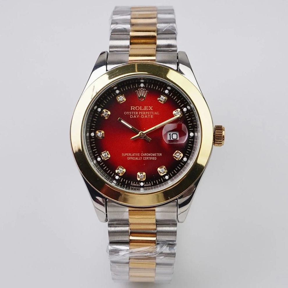 Gold & Silver + Red Dial | Waterproof | Stainless Steel