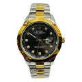 ROLEX Gold & Silver + Black Dial | Stainless Steel | Waterproof