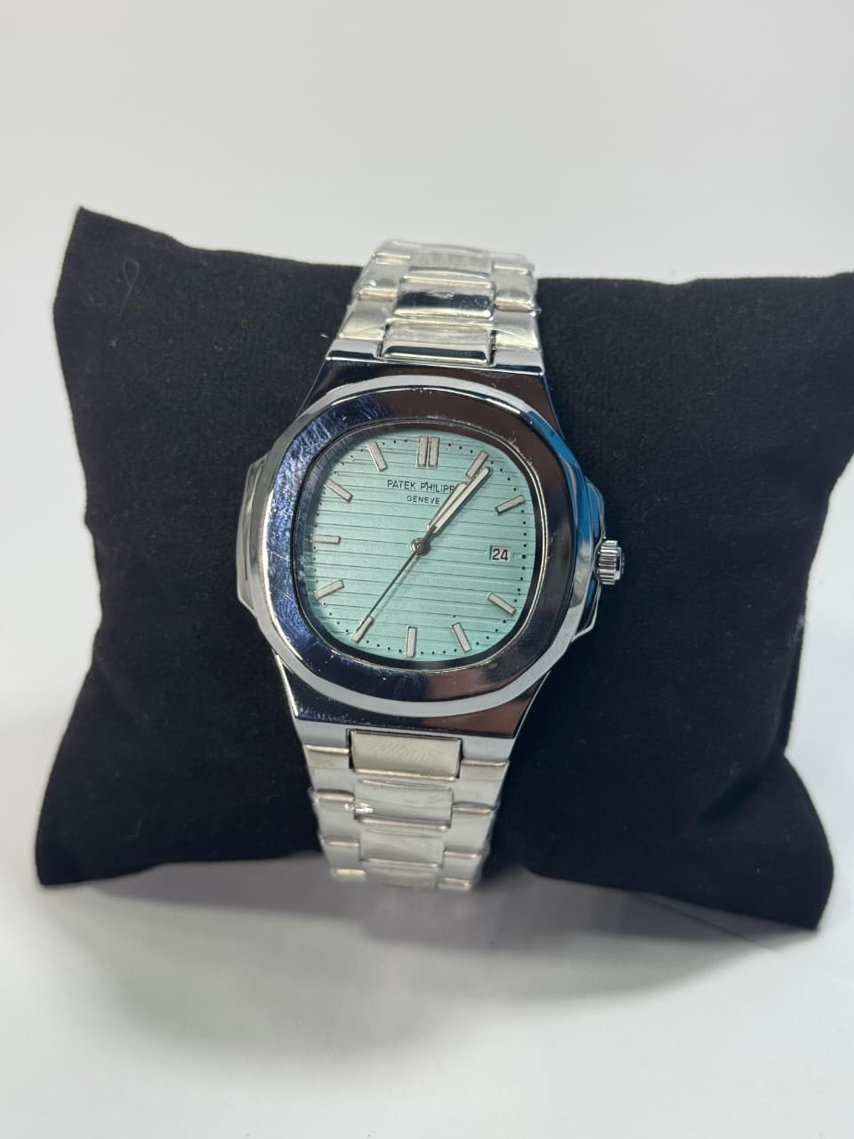 PATEK PHILIPEE  Silver + Sky Blue Dial | Water Proof | Stainless steel