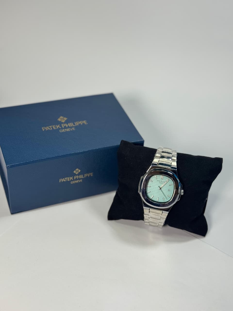 PATEK PHILIPEE  Silver + Sky Blue Dial | Water Proof | Stainless steel