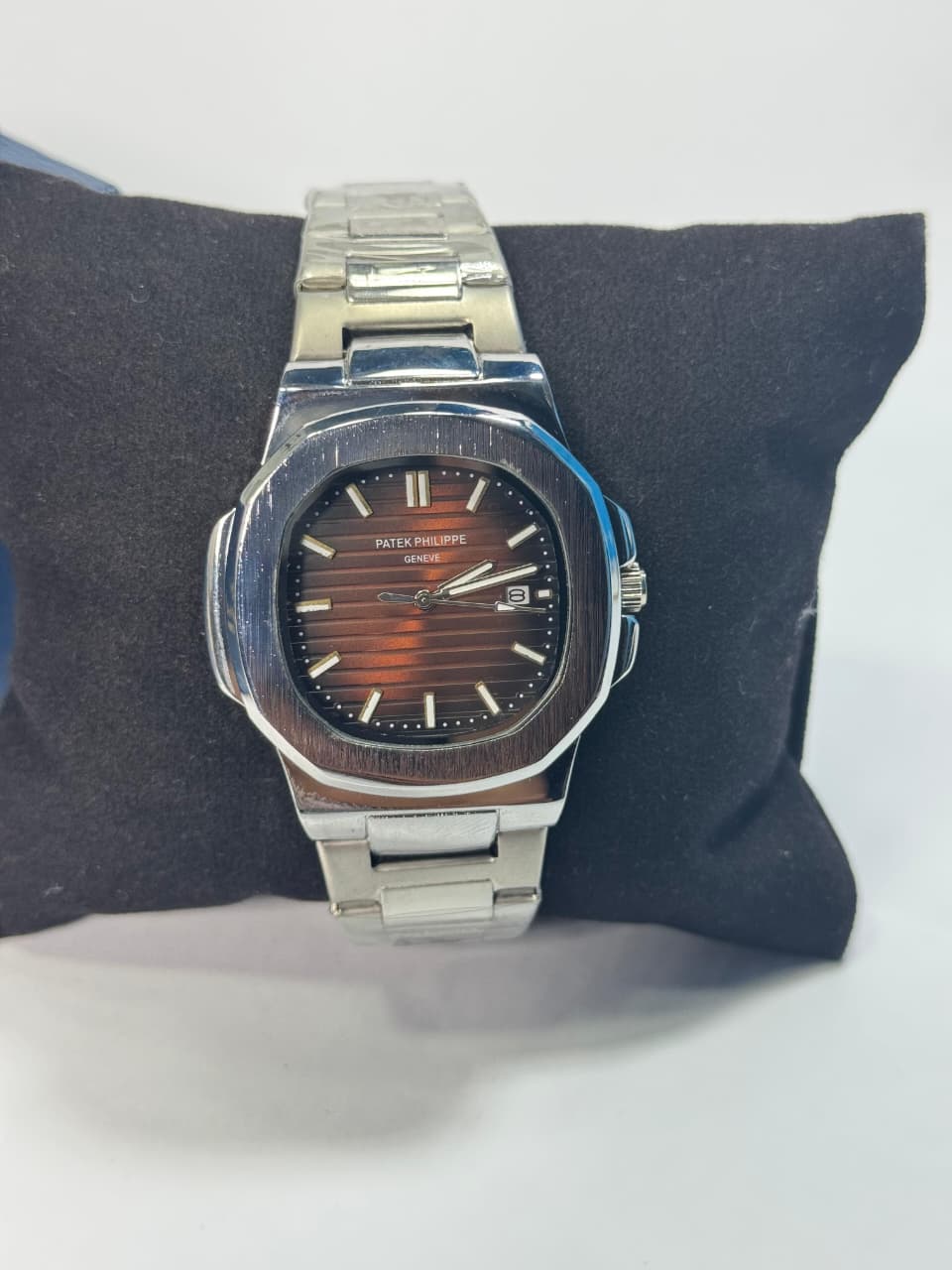 PATEK PHILIPEE  Silver + Brown Dial | Water Proof | Stainless steel