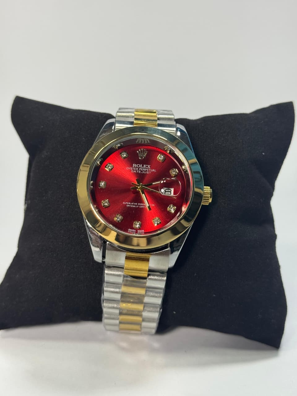 Rolex Gold and Silver + Red Dial | Water Proof | Stainless steel