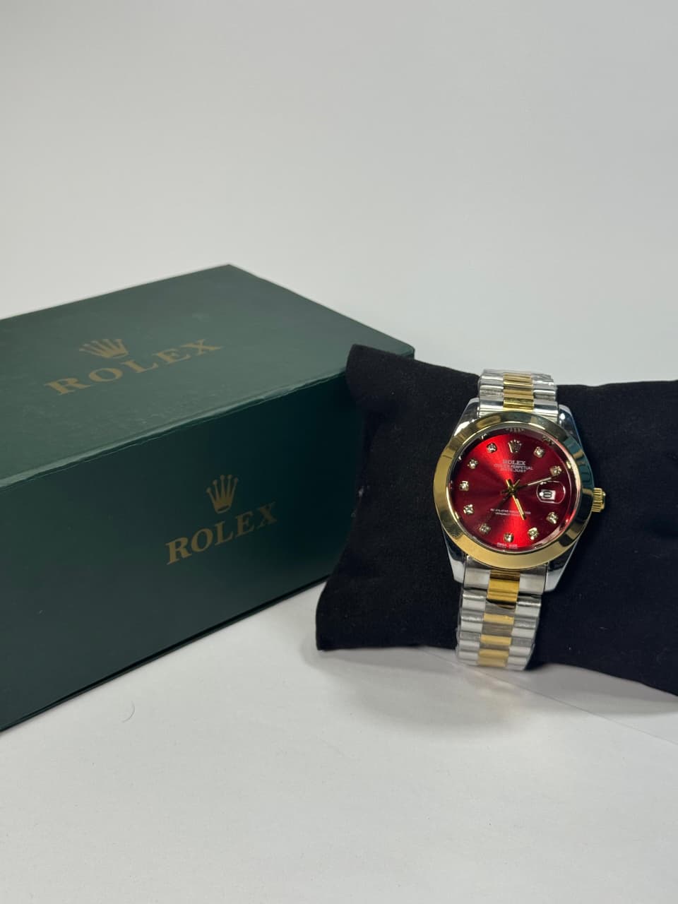 Rolex Gold and Silver + Red Dial | Water Proof | Stainless steel