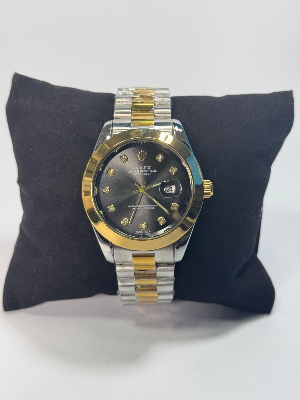 Rolex Gold and Silver + Black Dial | Water Proof | Stainless steel