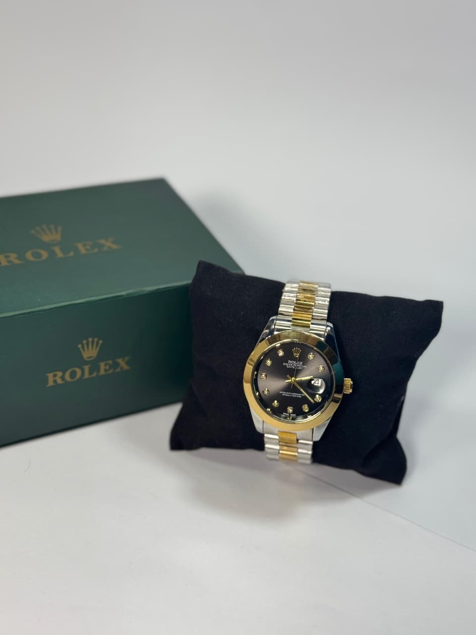 Rolex Gold and Silver + Black Dial | Water Proof | Stainless steel