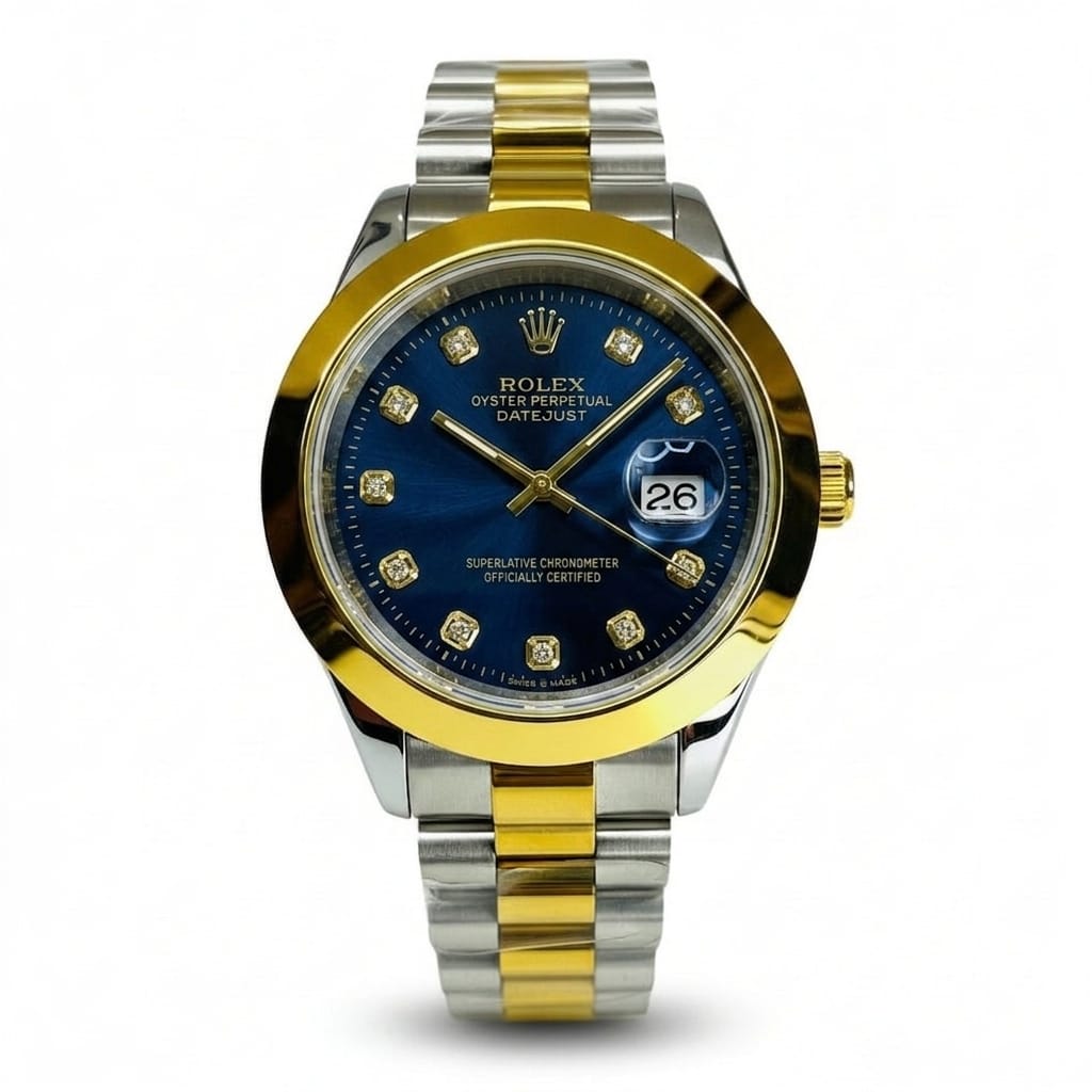 Rolex Gold and Silver + Blue Dial | Water Proof | Stainless steel