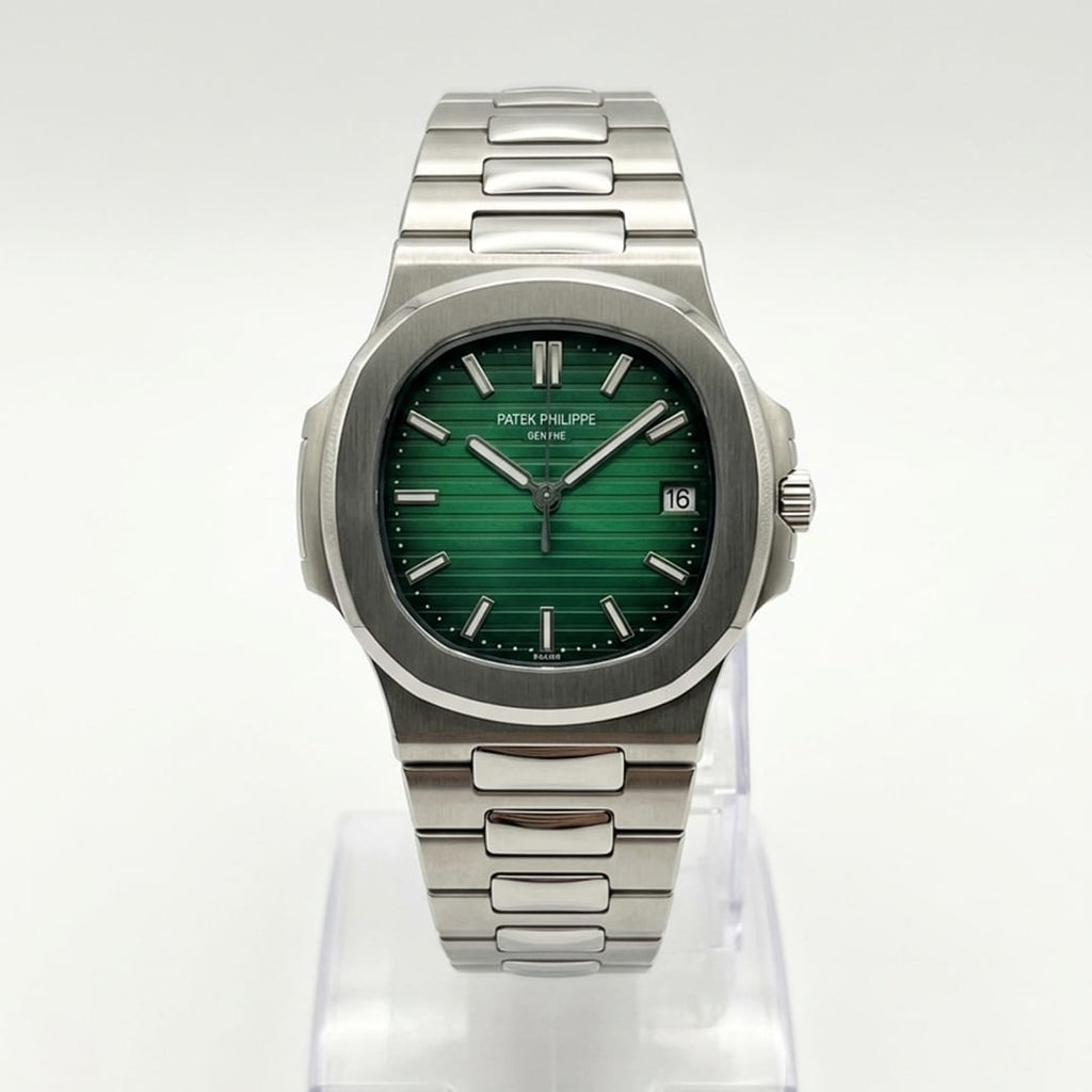 PATEK PHILIPEE  Silver + Green Dial | Water Proof | Stainless steel