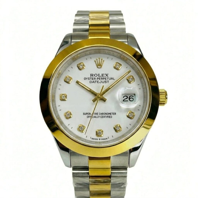Rolex Gold and Silver + White Dial | Water Proof | Stainless steel