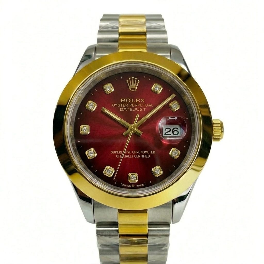 Rolex Gold and Silver + Red Dial | Water Proof | Stainless steel