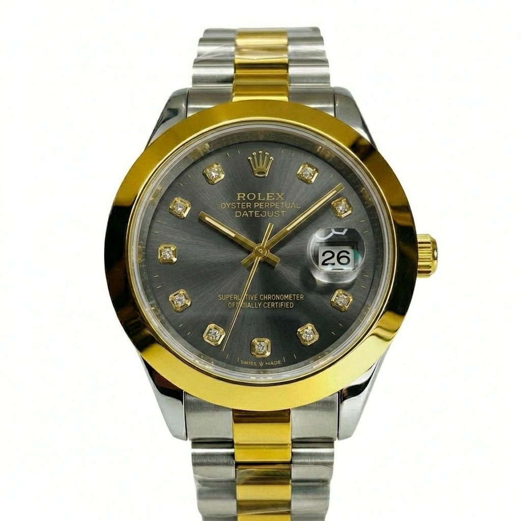 Rolex Gold and Silver + Grey Dial | Water Proof | Stainless steel