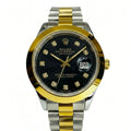 Rolex Gold and Silver + Black Dial | Water Proof | Stainless steel