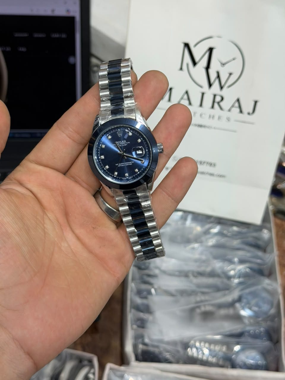 Luxury RLX Datejust Style Watch Two-Tone Stainless Steel