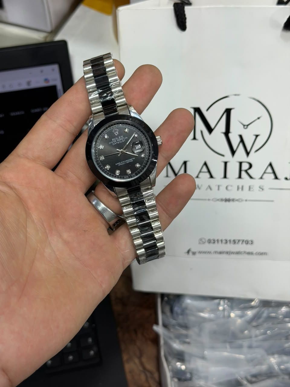 Luxury RLX Datejust Style Watch Two-Tone Stainless Steel