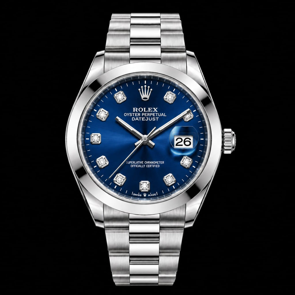 Silver Chain  Datejust Style Watch