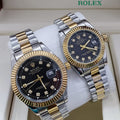 Rolex Datejust Couple Watch Set – Black Dial Gold & Silver Premium Edition