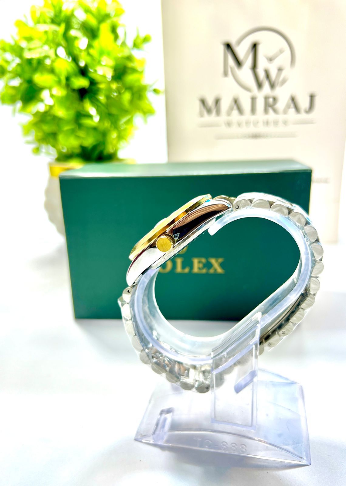Rolex Gold and Silver + Gold Dial with DAY and DATE function| Water Proof | Stainless steel